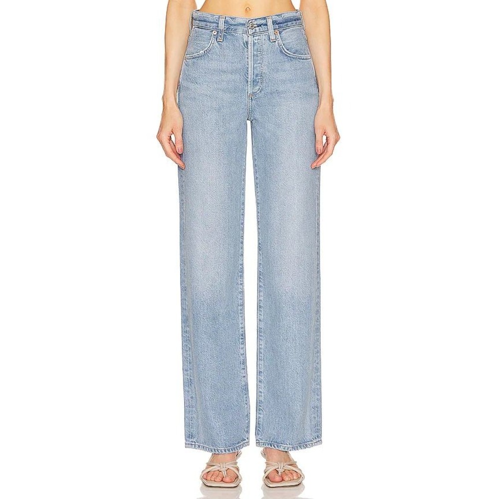 Citizens of Humanity Annina High Rise Wide Leg Jeans Light Wash Blue Size 27